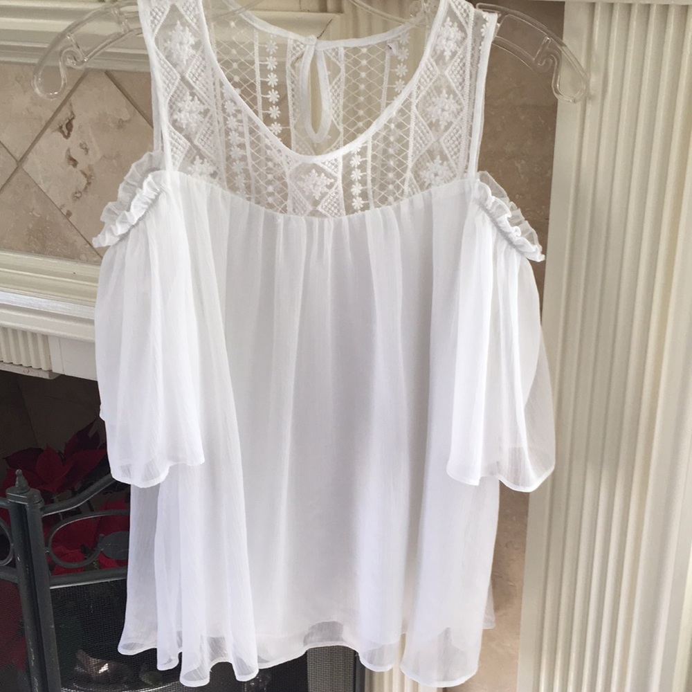 White Cold shoulder blouse